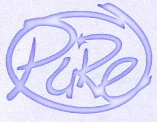 pure drama logo in blue and wite